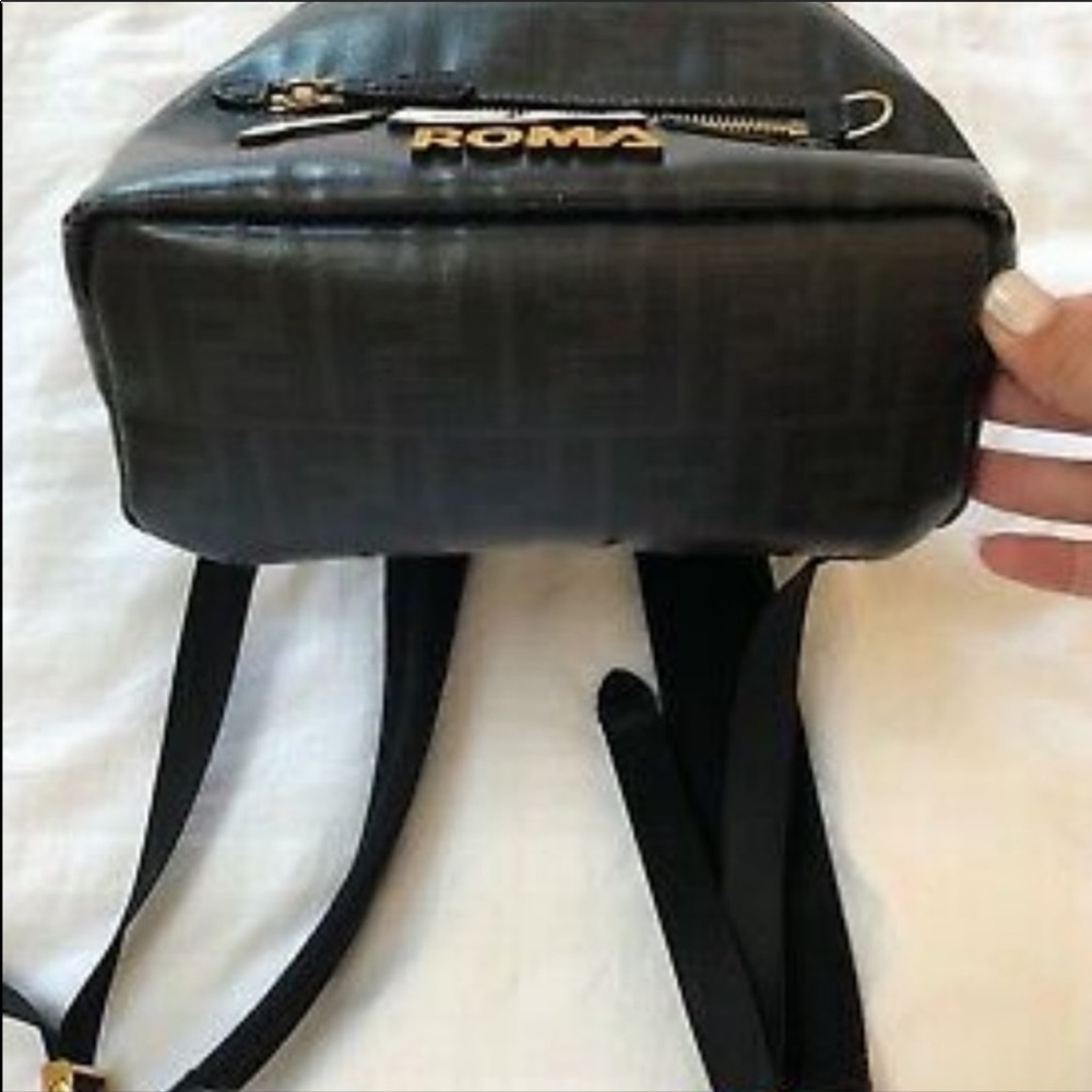 Authentic Fendi Patterned Small Black Backpack - image 4